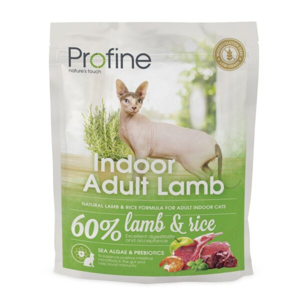 Сухий корм Profine Indoor для котів які живуть в приміщенні з ягням та рисом
