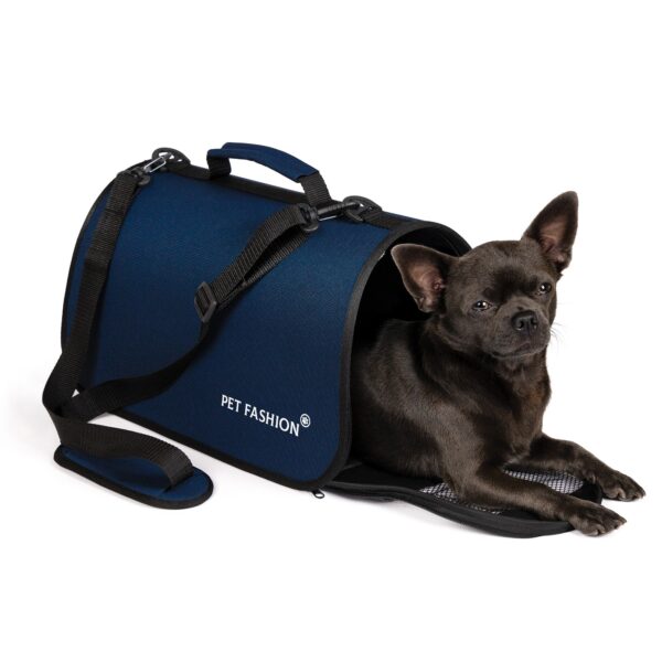 Сумка-переноска Pet Fashion «Vesta» для собак та котів, 38х22х22 см, синя - Image 2