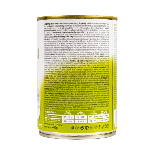 Вологий корм Brit Care Pate & Meat для собак з качкою, 400 г - Image 3