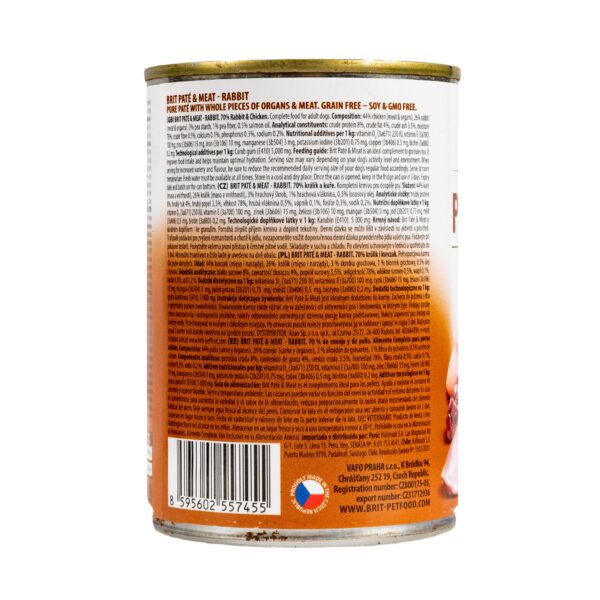 Вологий корм Brit Care Pate & Meat для собак з кроликом, 400 г - Image 4