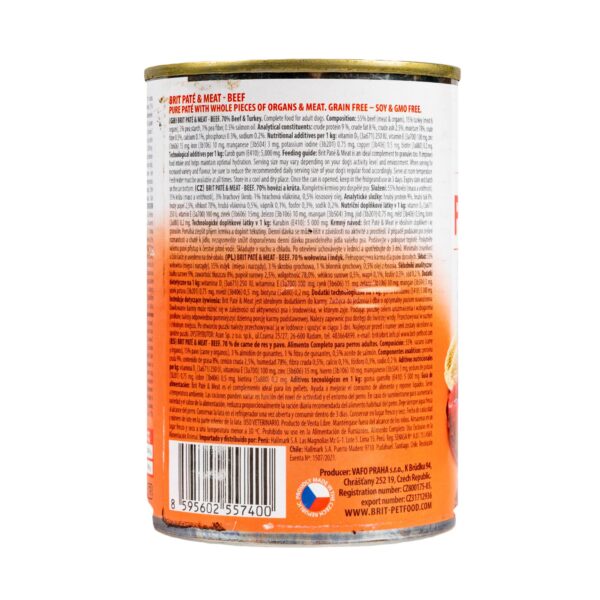 Вологий корм Brit Care Pate & Meat для собак з яловичиною та індичкою, 400 г - Image 3