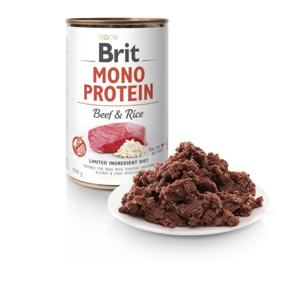 Вологий корм Brit Mono Protein Beef & Rice для собак з яловичиною та рисом, 400 г - Image 2