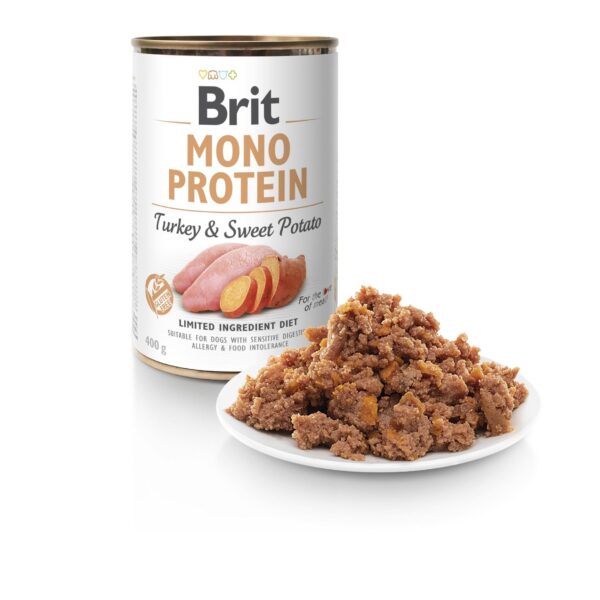 Вологий корм Brit Mono Protein Turkey & Sweet Potato для собак з індичкою і бататом, 400 г - Image 2