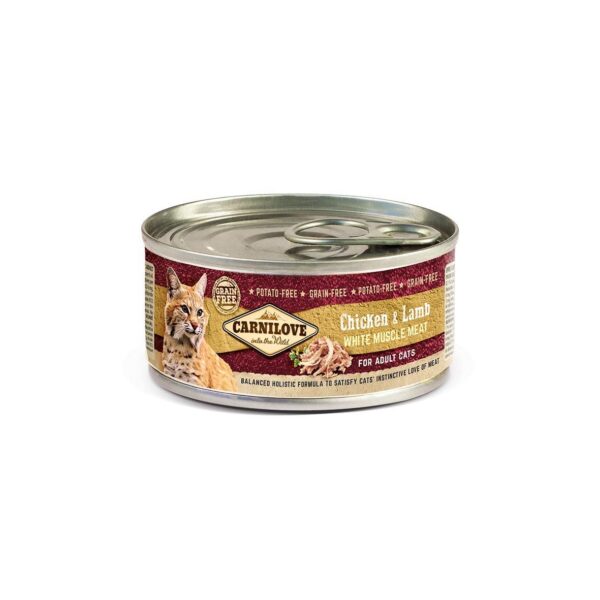 Вологий корм Carnilove Chicken & Lamb для котів, курка та ягня, 100 г