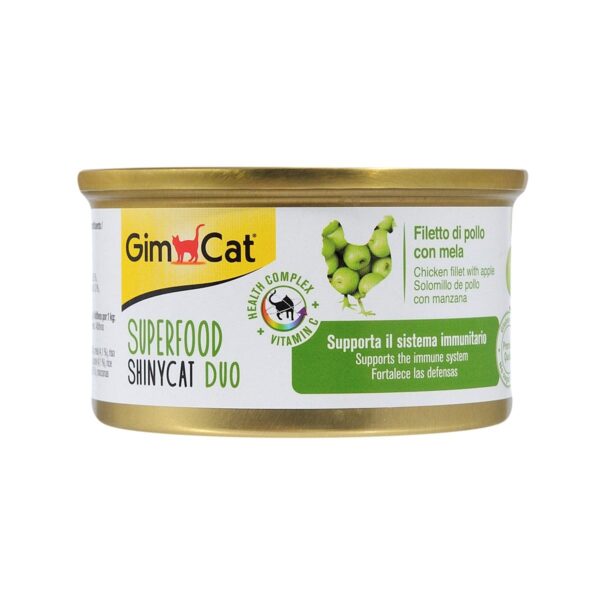 Вологий корм GimCat Shiny Cat Superfood для котів курка та яблуко, 70 г