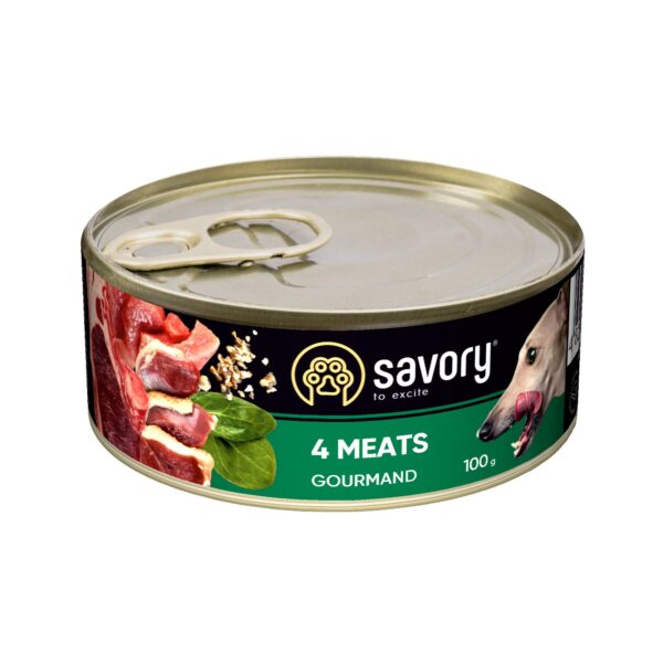 Вологий корм Savory для дорослих собак усіх порід, з чотирма видами м'яса