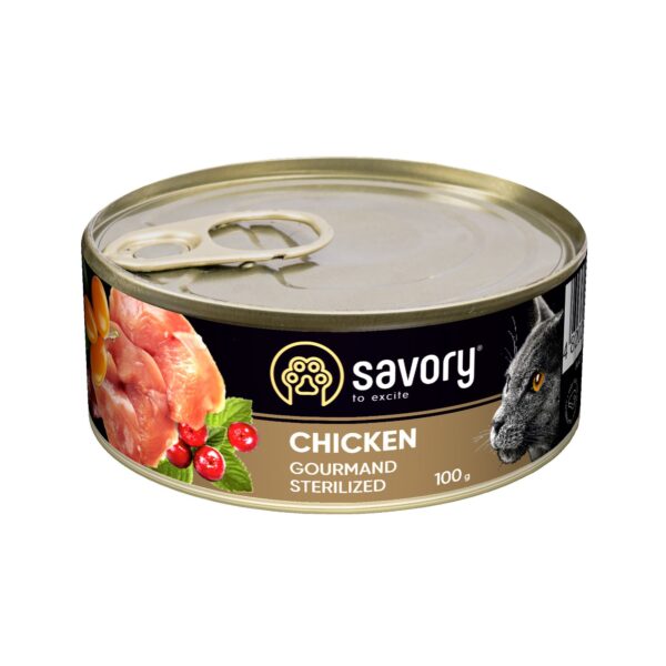 Вологий корм Savory для стерилізованих котів, з куркою