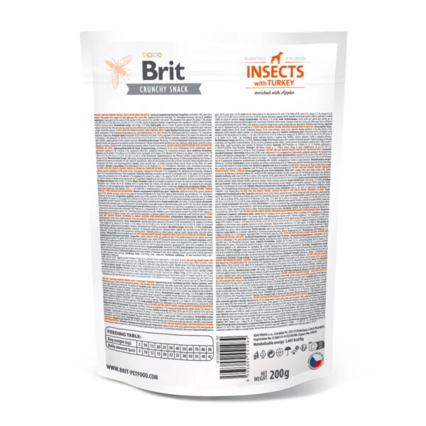 Ласощі для собак Brit Care Dog Crunchy Cracker Insects для підтримки ваги, комахи, індичка та яблуко, 200 г - Image 3