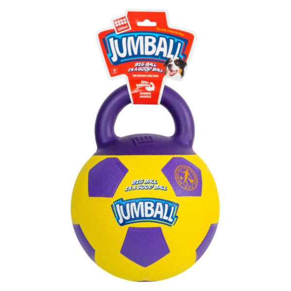 Іграшка для собак М'яч футбольний з ручкою GiGwi Ball, гума, 26 см - Image 2