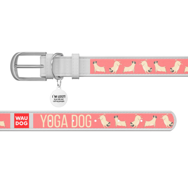 Нашийник WAUDOG Design з малюнком "Йога-пес" преміум шкіра - металева пряжка - Image 23
