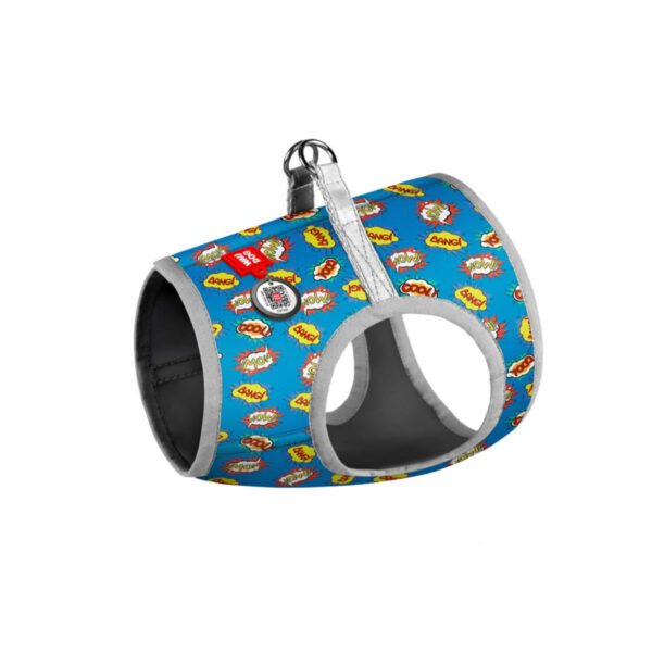 Шлея для собак м'яка WAUDOG Clothes з QR паспортом малюнок "ВАУ" - Image 2