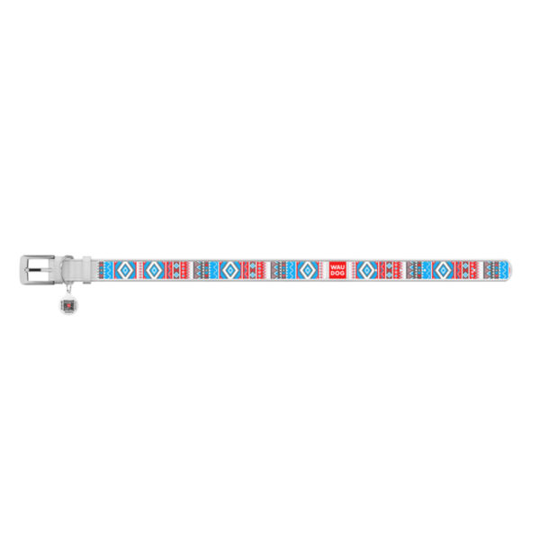 Нашийник для собак шкіряний WAUDOG Design з QR паспортом малюнок "Етно" - Image 10