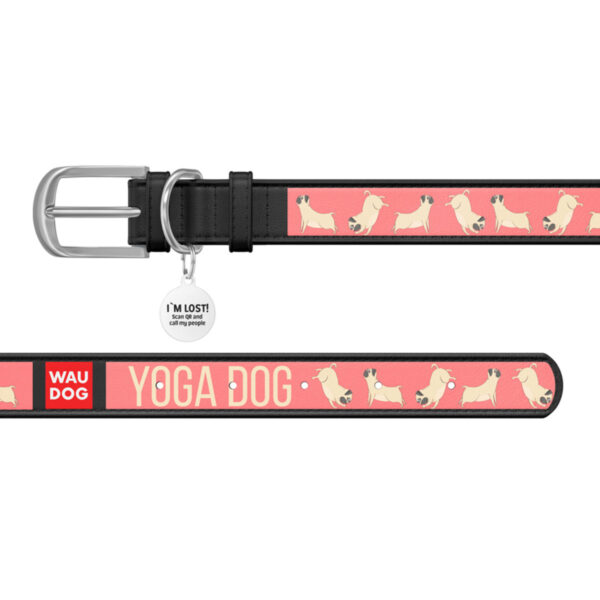 Нашийник WAUDOG Design з малюнком "Йога-пес" преміум шкіра - металева пряжка - Image 25
