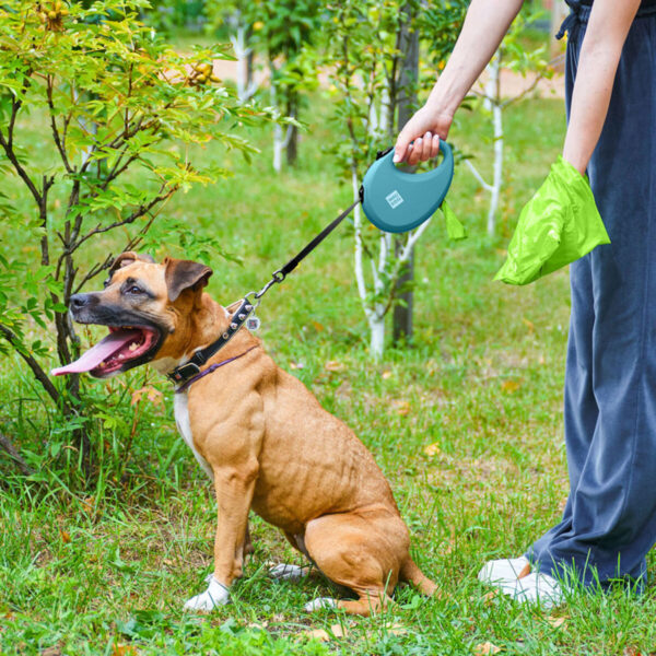 Повідець-рулетка для собак WAUDOG R-leash з контейнером для пакетів світловідбивна стрічка - Image 6