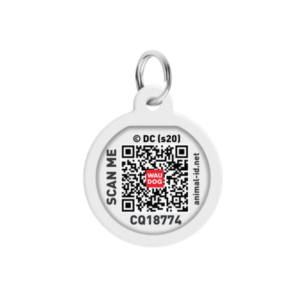 Адресник для собак та котів металічний WAUDOG Smart ID з QR паспортом малюнок "Робота для Супермена", круг, Д 25 мм - Image 3