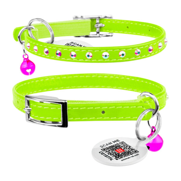 Нашийник "WAUDOG GLAMOUR" з резинкою - клейовими стразами - для котів - Image 10