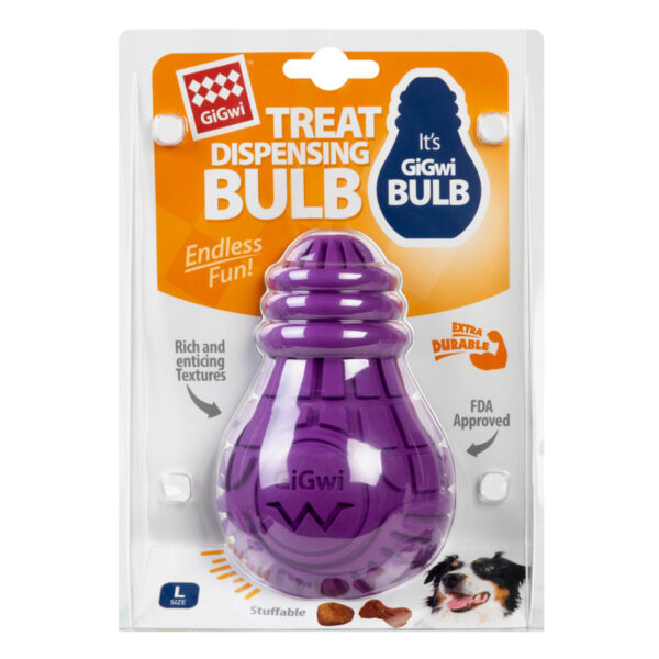 Іграшка для собак Лампочка резинова GiGwi Bulb Rubber, гума, L, фіолетова - Image 2