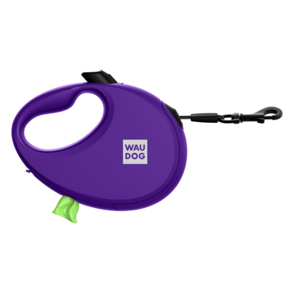 Повідець-рулетка для собак WAUDOG R-leash з контейнером для пакетів світловідбивна стрічка - Image 116