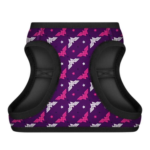 Шлея для собак м'яка WAUDOG Clothes з QR паспортом малюнок "Диво-жінка фіолет" - Image 4