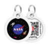 Адресник для собак і котів металевий WAUDOG Smart ID з QR паспортом малюнок "NASA", коло, Д 30 мм