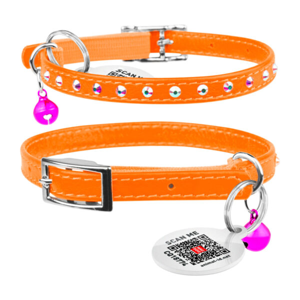 Нашийник "WAUDOG GLAMOUR" з резинкою - клейовими стразами - для котів - Image 6