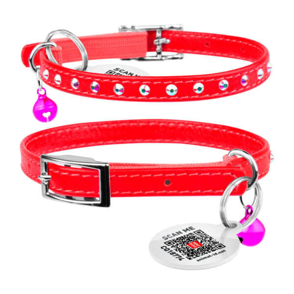 Нашийник "WAUDOG GLAMOUR" з резинкою - клейовими стразами - для котів - Image 14