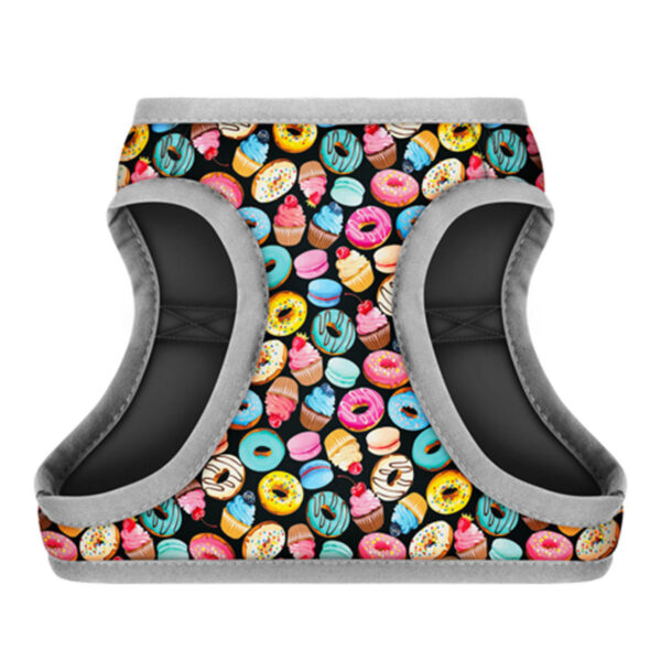 Шлея для собак м'яка WAUDOG Clothes з QR паспортом малюнок "Пончики" - Image 3