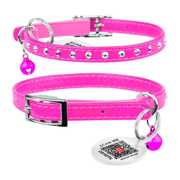 Нашийник "WAUDOG GLAMOUR" з резинкою - клейовими стразами - для котів - Image 8