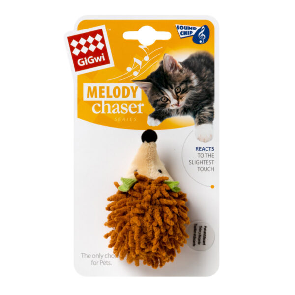 Іграшка для котів Їжачок з електронним чіпом GiGwi Melody chaser, текстиль, 7 см - Image 2