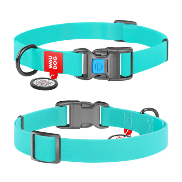 Нашийник для собак водостійкий WAUDOG Waterproof c QR паспортом, ментоловий - Image 9