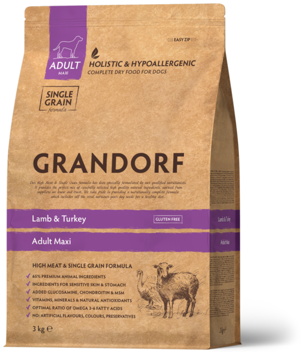 Grandorf DOG LAMB&TURKEY MAXI Ягня для крупних порід, 3 кг