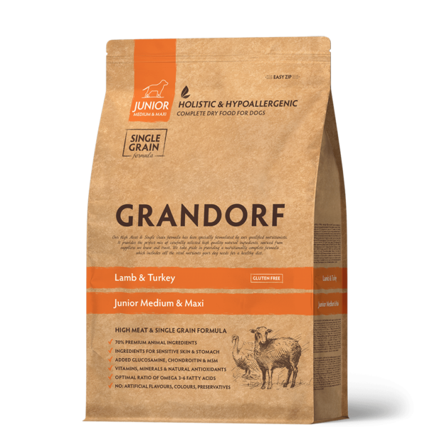 Grandorf Lamb and Brown Rice Junior - Грандорф Сухий корм з ягням та бурим рисом для юніорів з 4х місяців