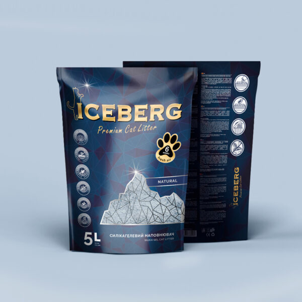 ICEBERG - ГІГІЄНІЧНИЙ НАПОВНЮВАЧ ДЛЯ КОТІВ НА ОСНОВІ КРЕМНІЄВОГО ГЕЛЮ, НЕАРОМАТИЗОВАНИЙ