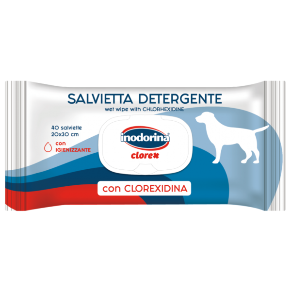 Inodorina clorex вологі серветки для собак із хлоргексидином 40 шт