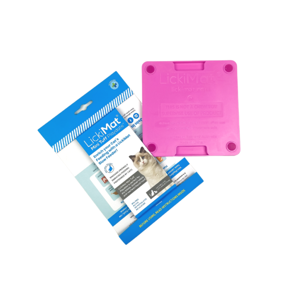 LickiMat Mini Tuff Playdate Каучуковий килимок для ласощів для котів рожевий - Image 2