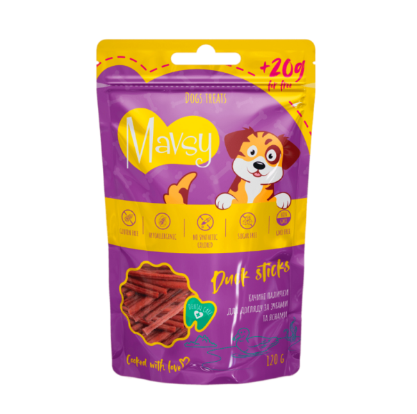Mavsy-Duck sticks, 120 g   Мавси, Качині палички для догляду за зубами та яснами для собак, 120 г